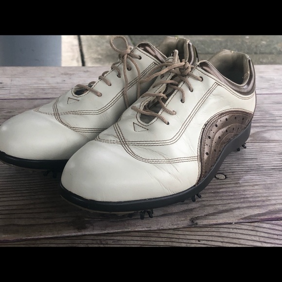 FootJoy Shoes Footjoy Golf Lopro Collection Womens Whitebrown Leather Soft Spike Size 8m